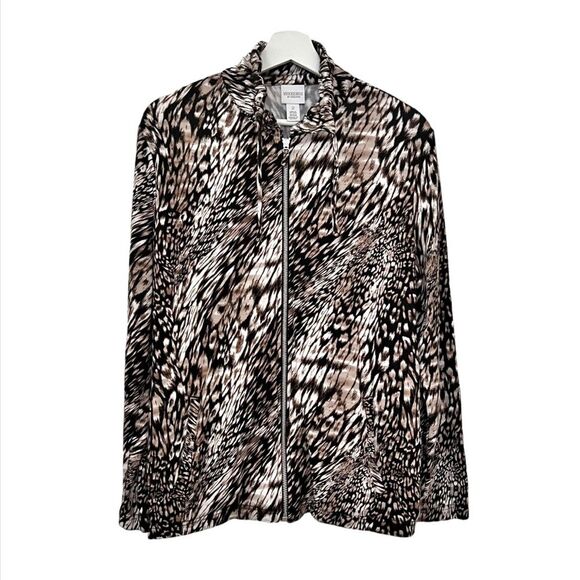 Chico’s Leopard Print Hi-Low Jacket - Picture 1 of 7